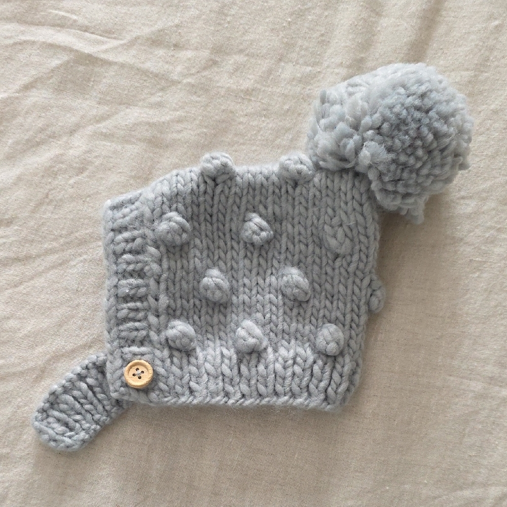 The Blueberry Hill Newborn Pom Hat